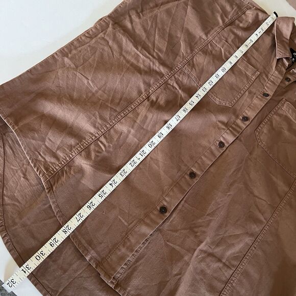 OAT New York Women's Oversized Boxy Top Button-Up Shirt XL Brown Short Sleeve - Picture 10 of 10